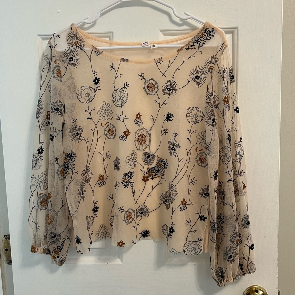 Melrose and Market Embroidered Top